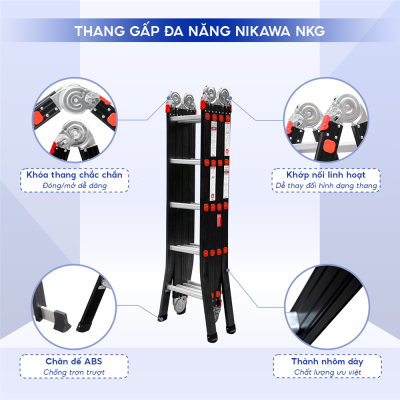 Thang nhôm gấp đoạn Nikawa NKG-43C