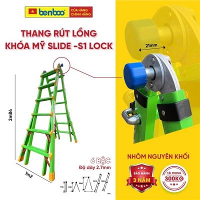Thang nhôm rút lồng khóa chốt Slide BENDOO B6